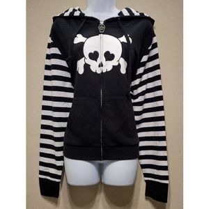 Black and white striped Hoodie